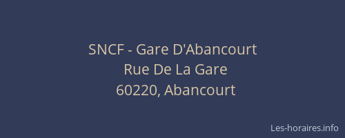 SNCF - Gare D'Abancourt
