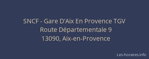 SNCF - Gare D'Aix En Provence TGV