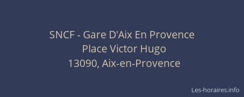 SNCF - Gare D'Aix En Provence