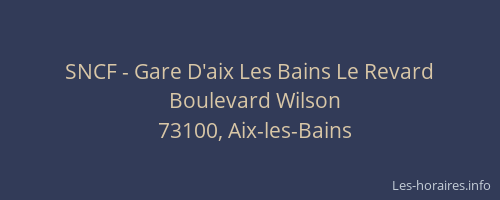 SNCF - Gare D'aix Les Bains Le Revard