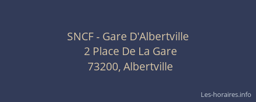 SNCF - Gare D'Albertville