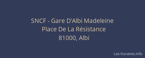 SNCF - Gare D'Albi Madeleine