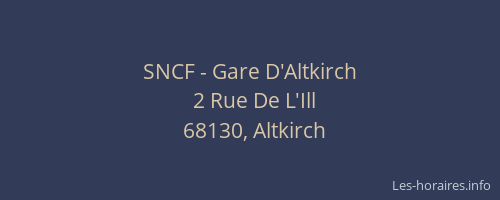 SNCF - Gare D'Altkirch