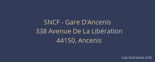SNCF - Gare D'Ancenis