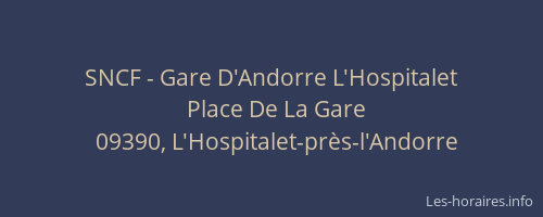 SNCF - Gare D'Andorre L'Hospitalet