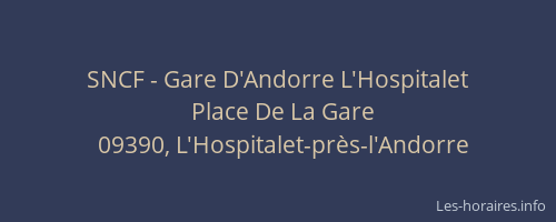 SNCF - Gare D'Andorre L'Hospitalet
