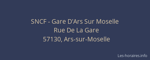 SNCF - Gare D'Ars Sur Moselle