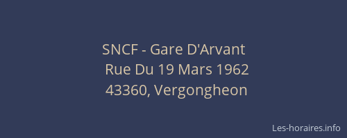 SNCF - Gare D'Arvant