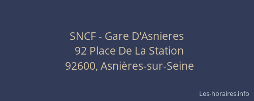 SNCF - Gare D'Asnieres