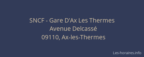 SNCF - Gare D'Ax Les Thermes