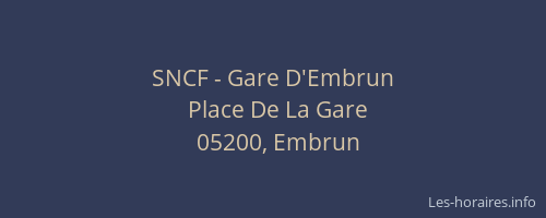 SNCF - Gare D'Embrun