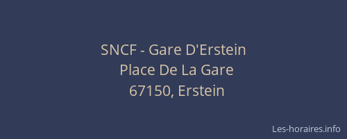 SNCF - Gare D'Erstein