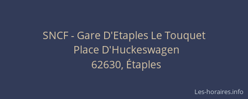 SNCF - Gare D'Etaples Le Touquet