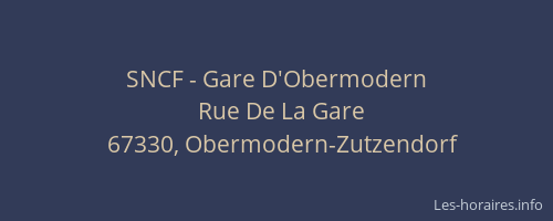 SNCF - Gare D'Obermodern