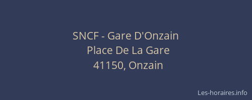 SNCF - Gare D'Onzain