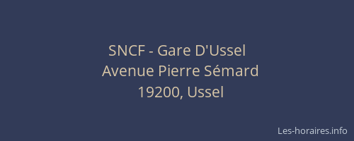 SNCF - Gare D'Ussel