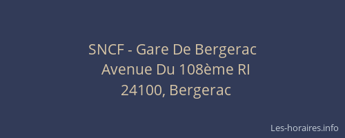 SNCF - Gare De Bergerac