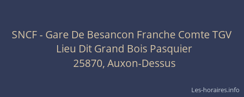 SNCF - Gare De Besancon Franche Comte TGV