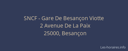 SNCF - Gare De Besançon Viotte