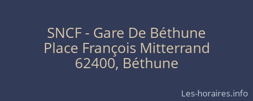 SNCF - Gare De Béthune