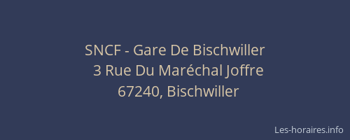 SNCF - Gare De Bischwiller