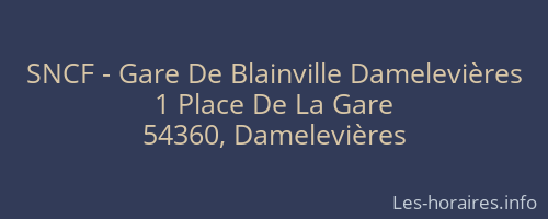 SNCF - Gare De Blainville Damelevières