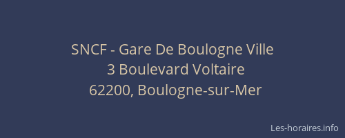 SNCF - Gare De Boulogne Ville