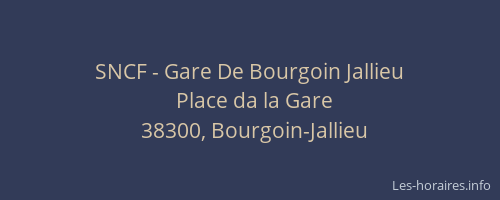 SNCF - Gare De Bourgoin Jallieu