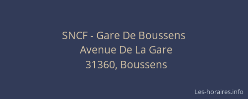 SNCF - Gare De Boussens