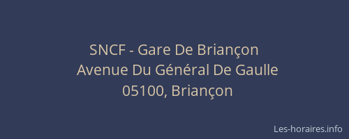 SNCF - Gare De Briançon