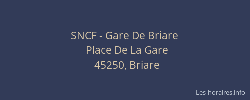 SNCF - Gare De Briare