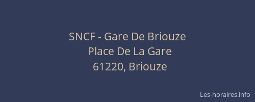 SNCF - Gare De Briouze