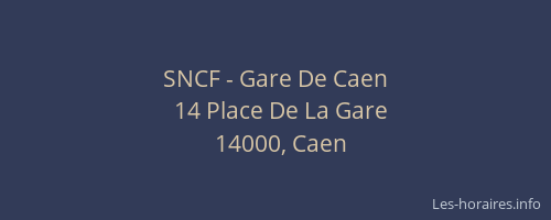 SNCF - Gare De Caen
