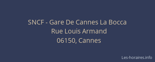 SNCF - Gare De Cannes La Bocca