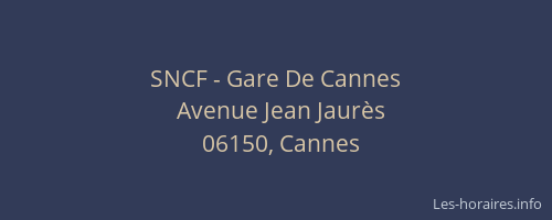 SNCF - Gare De Cannes