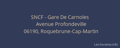 SNCF - Gare De Carnoles