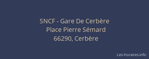 SNCF - Gare De Cerbère