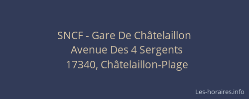 SNCF - Gare De Ch&acirc;telaillon