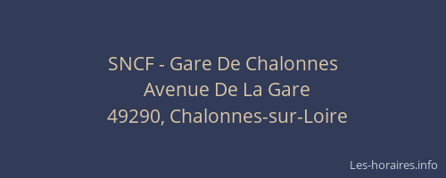 SNCF - Gare De Chalonnes