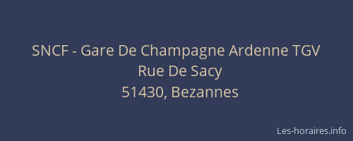 SNCF - Gare De Champagne Ardenne TGV