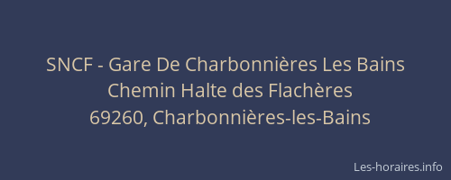 SNCF - Gare De Charbonnières Les Bains