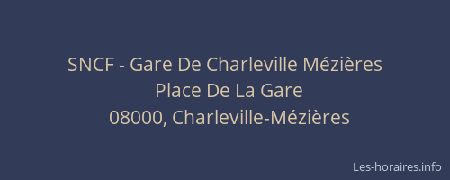SNCF - Gare De Charleville Mézières