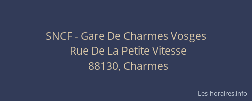 SNCF - Gare De Charmes Vosges