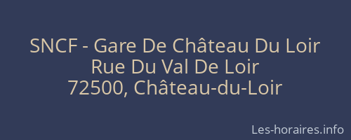 SNCF - Gare De Château Du Loir