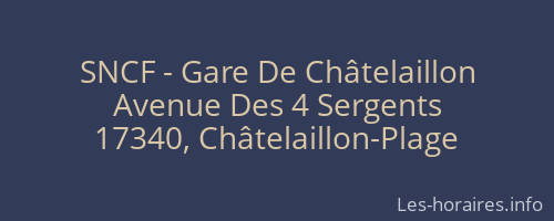 SNCF - Gare De Châtelaillon
