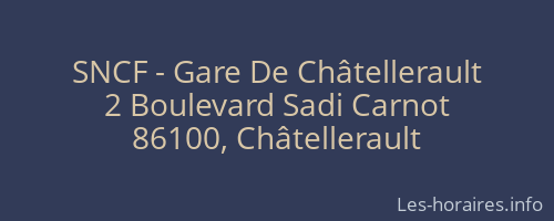 SNCF - Gare De Châtellerault