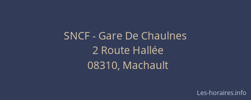 SNCF - Gare De Chaulnes