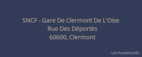 SNCF - Gare De Clermont De L'Oise