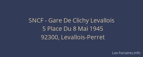 SNCF - Gare De Clichy Levallois