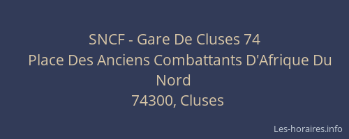 SNCF - Gare De Cluses 74